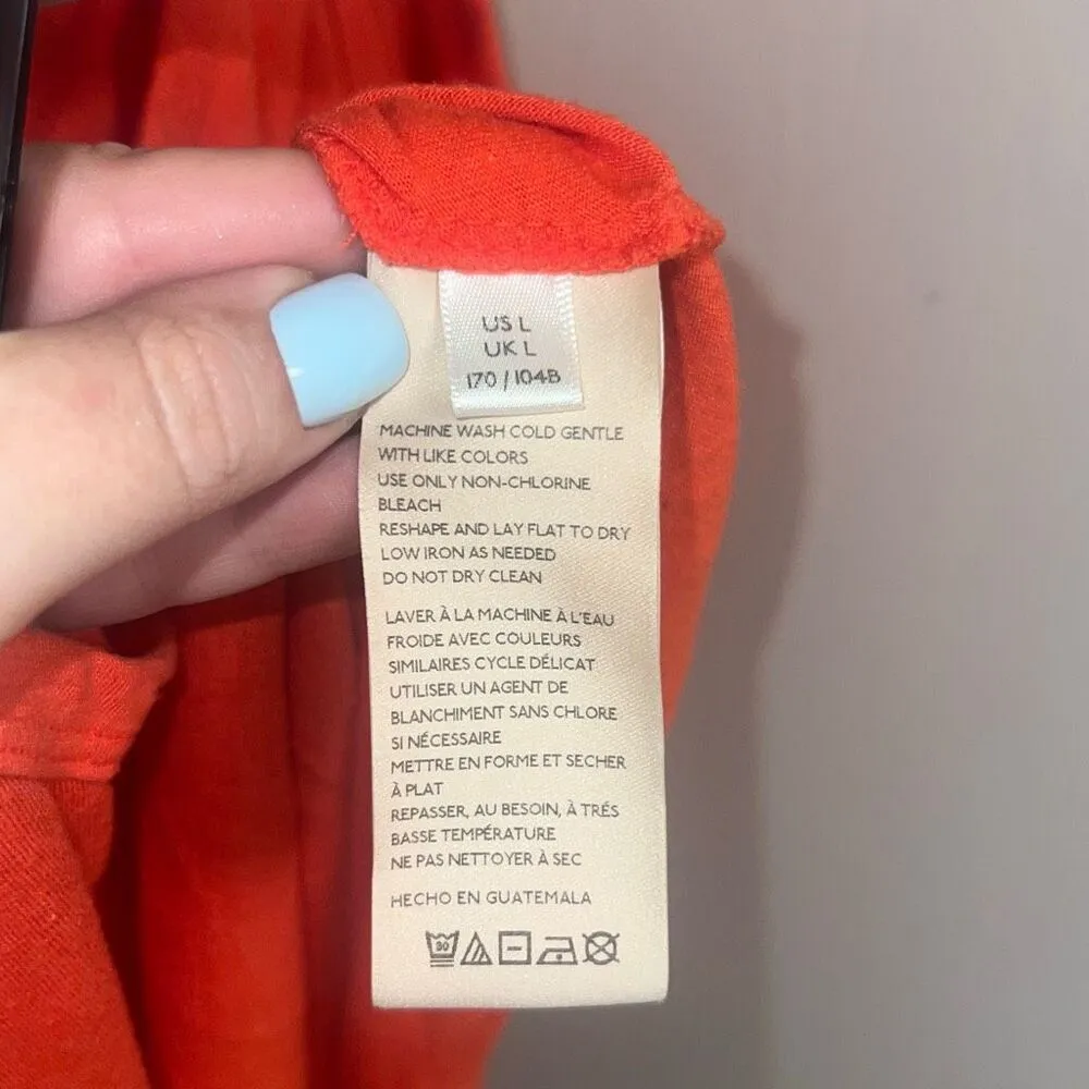 ✨Anthropologie Lianne Knot-Back Orange Sz Large Tank✨ - Image 7