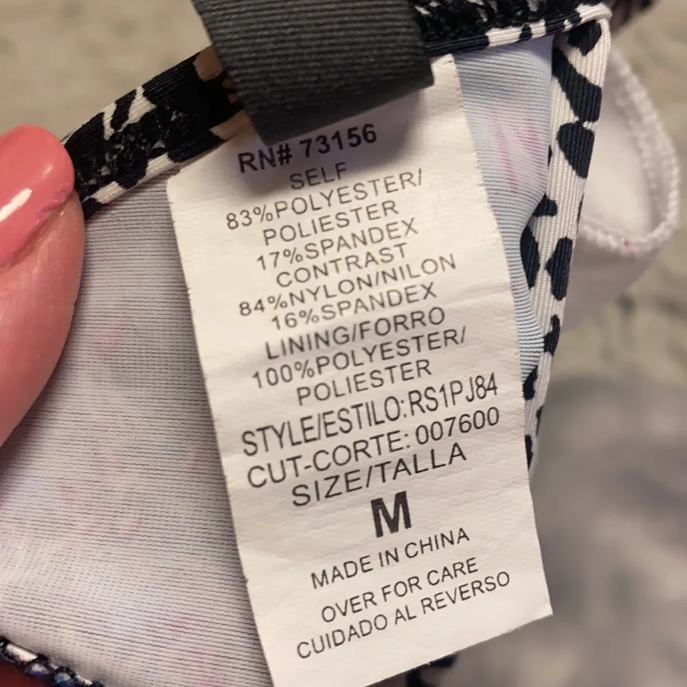 Kenneth Cole Bikini Swimsuit Floral Ruffle M Medium Y2K Pink - Image 6