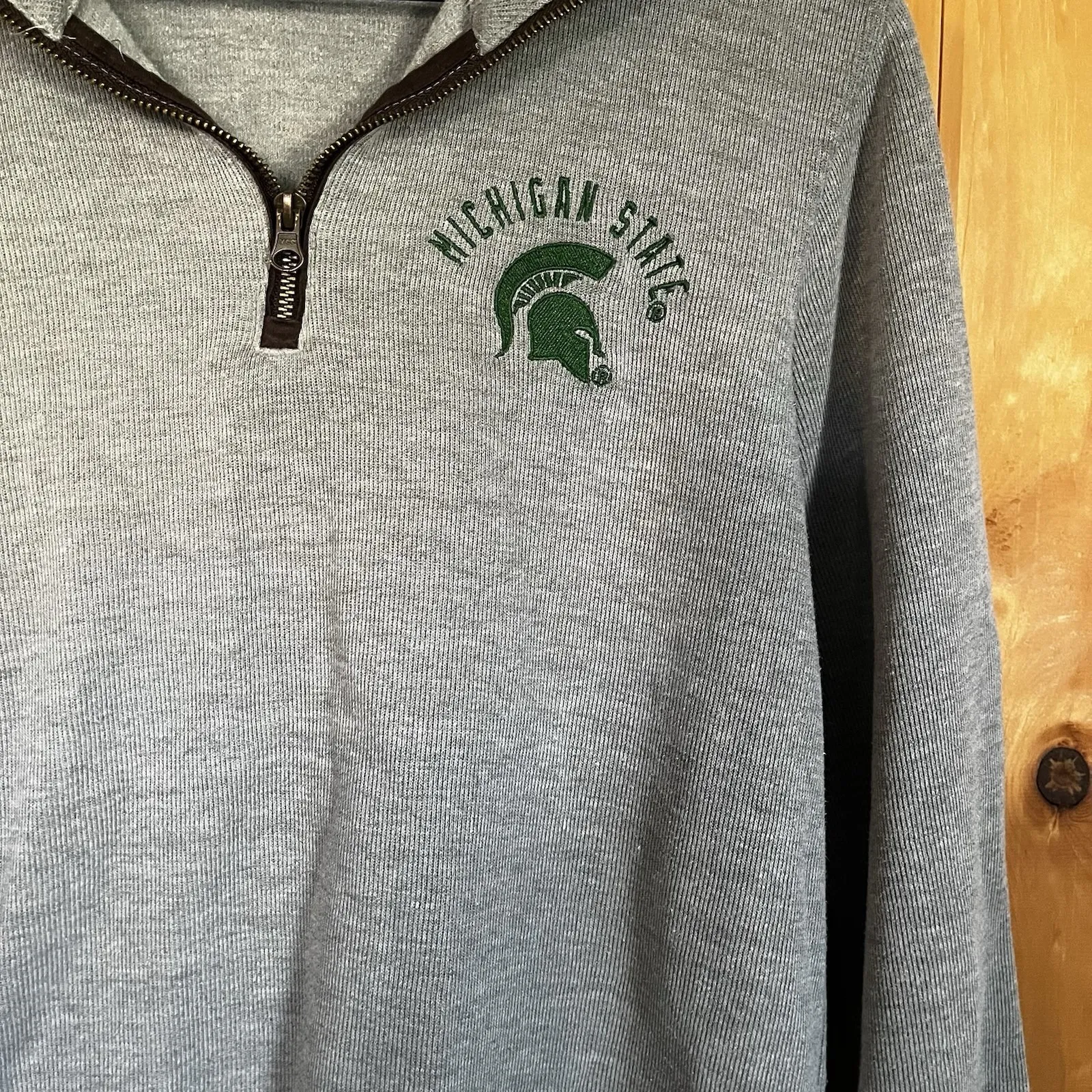 Champion Michigan State Spartans Men Small Gray 1/4 Zip Pullover Sweatshirt NCAA - Image 5