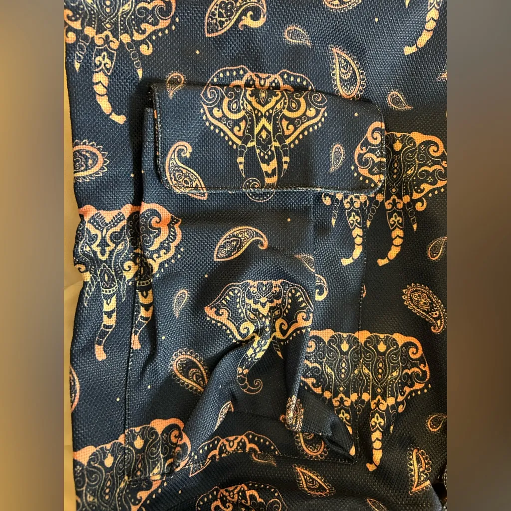 NEW Blue Paisley zippered Yoga Mat Bag with Pockets & Adjustable Strap 25” - Image 4