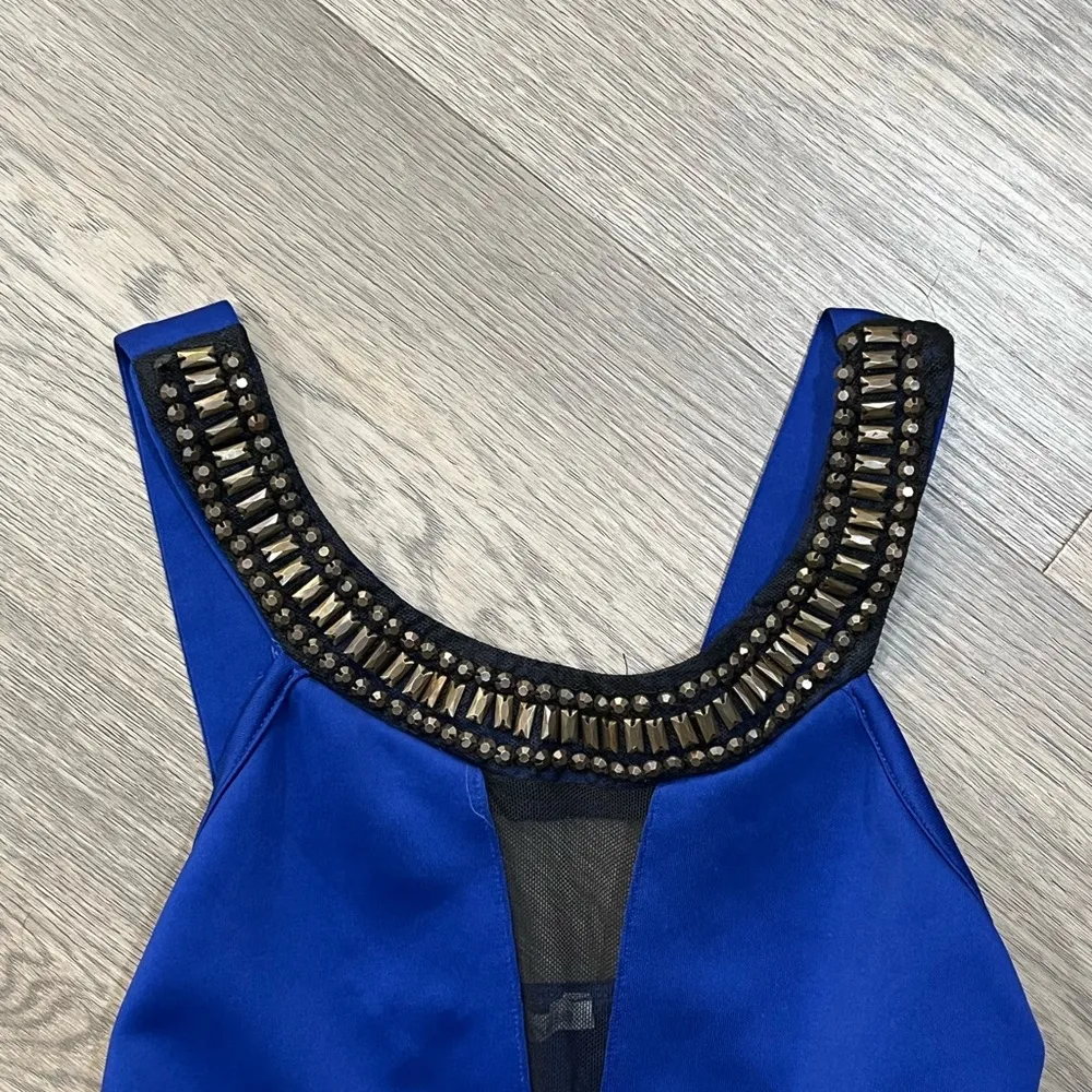 Women’s Charlotte Russe Small Blue & Black Tank Top Dress - Image 2