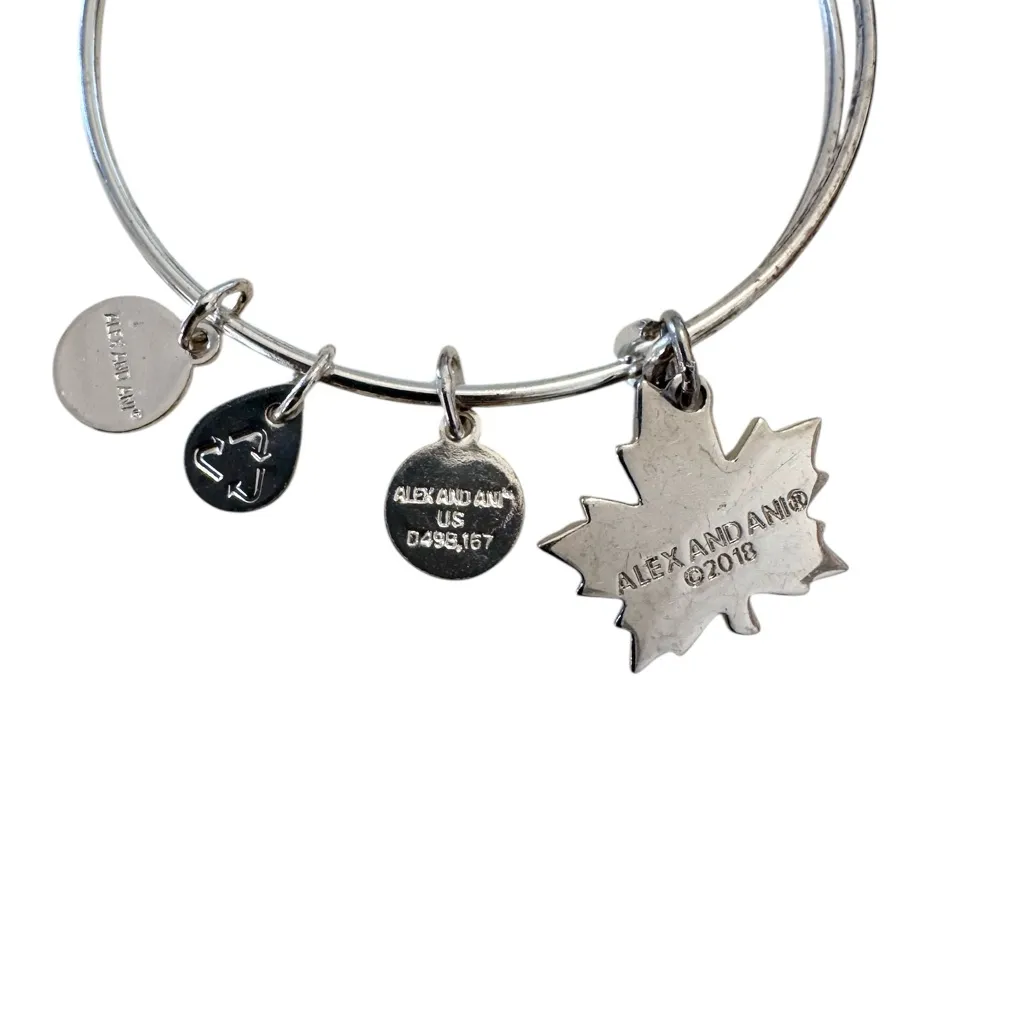Alex and Ani BeLeaf in Yourself Bangle Bracelet Shiny Silver 2018 - Image 4