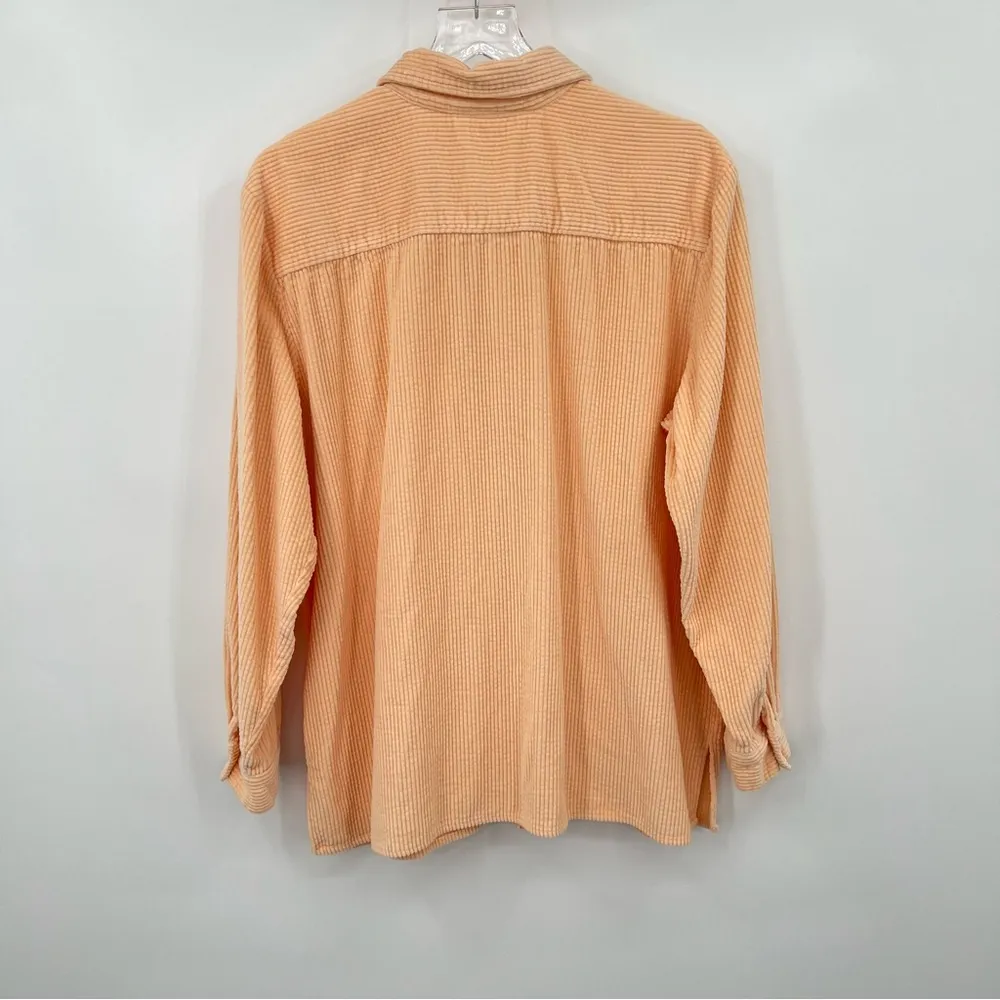 Chadwick’s Real Comfort peach corduroy shacket shirt jacket overshirt Y2K 90’s - Image 3