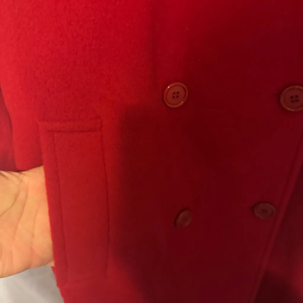 Vintage Stephanie Andrew’s Size 14 Petite Long Red 100% Wool Overcoat NWOT - Image 4