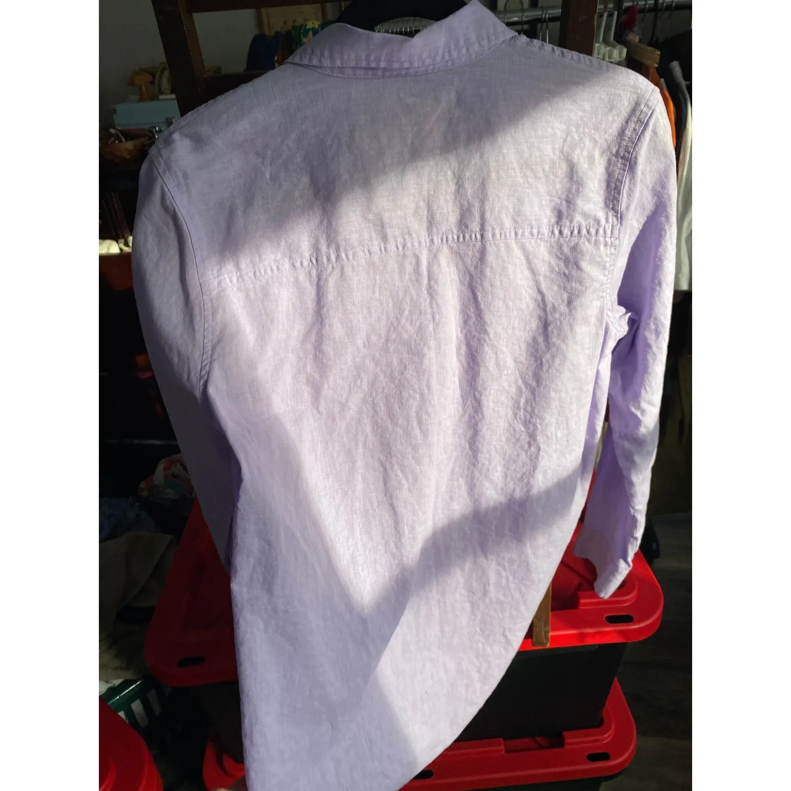 Gap Linen Button Down Shirt Lavender Purple Small Work Normcore Scandigirl Prep - Image 5