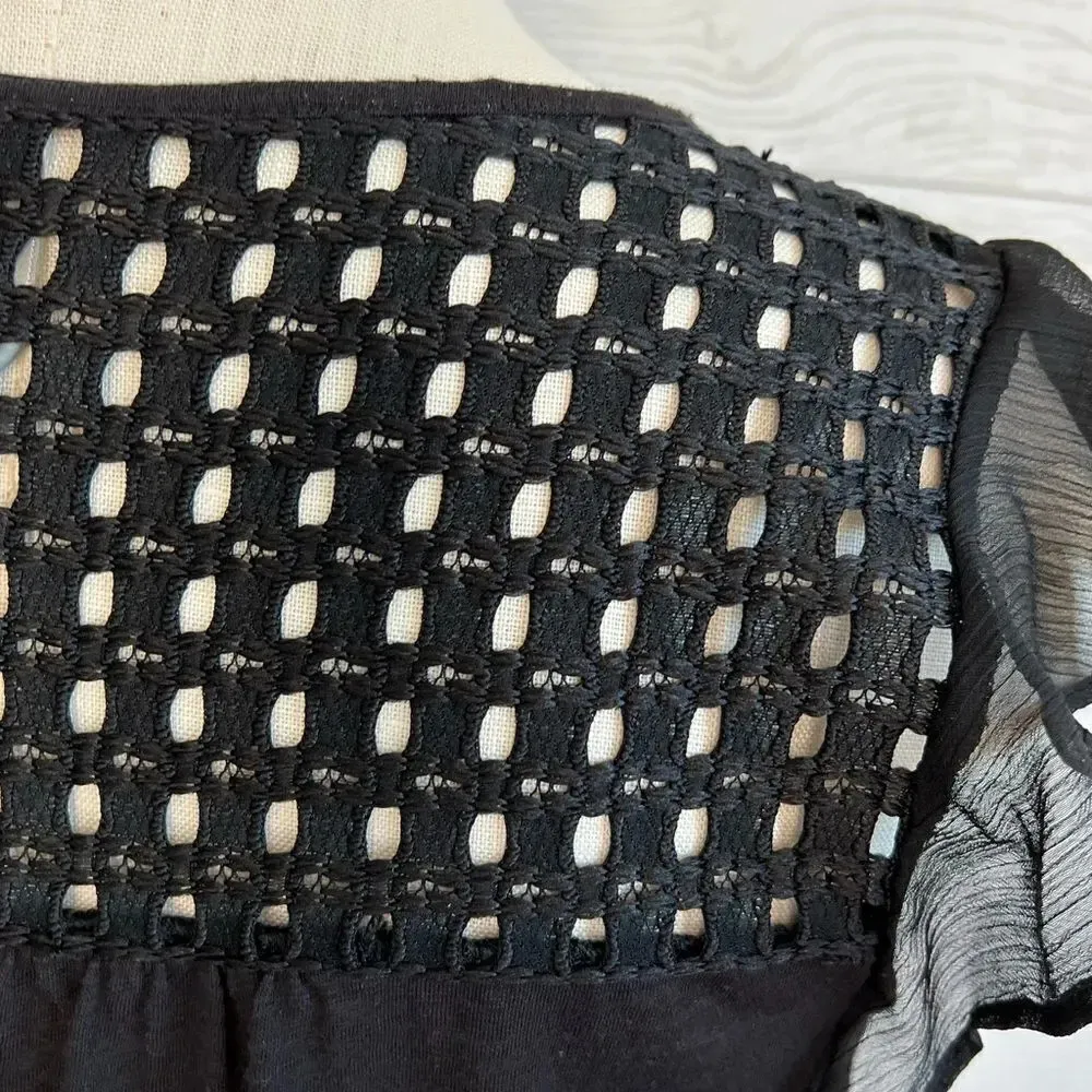 Lauren Conrad black top with flutter sleeves Size medium - Image 6