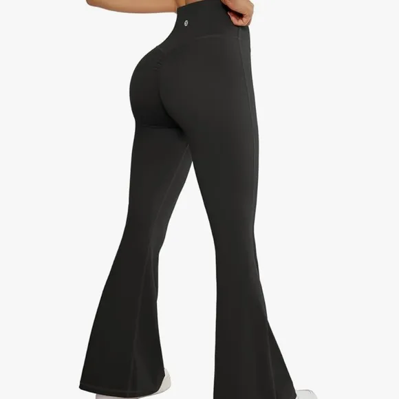 Suuksees flare scrunch butt lifting bootcut highwaist yoga pants XL NEW Black - Image 2