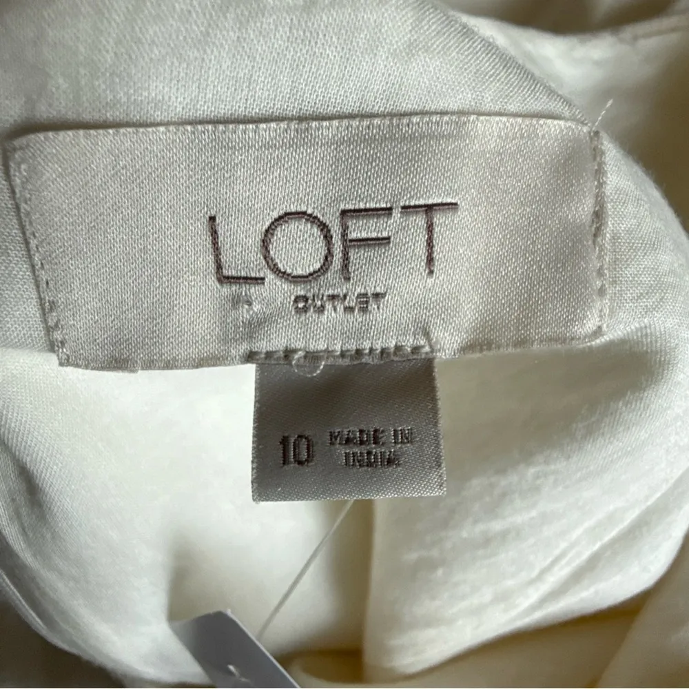 Loft Womens Ivory/Cream Sleeveless Belted Jumpsuit Size 10 NWT $89.99 - Image 7