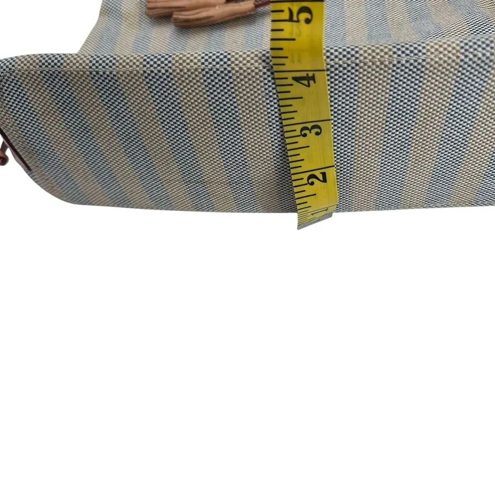 Vintage DOONEY & BOURKE Striped Tassel Tote Bag With Leather Trim Made In USA‎ - Image 15