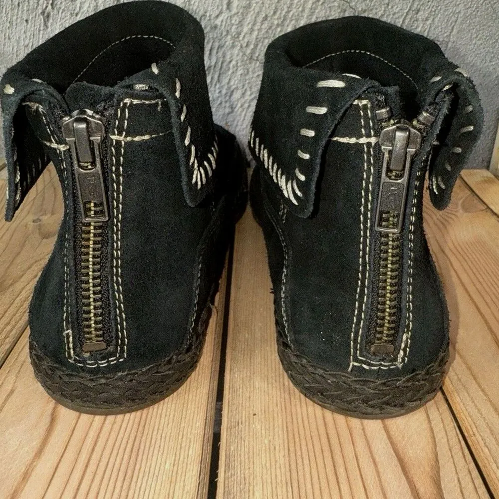 UGG Australia Women's Varney Black Suede Moccasin Ankle Booties 1104653 Size 7 - Image 4