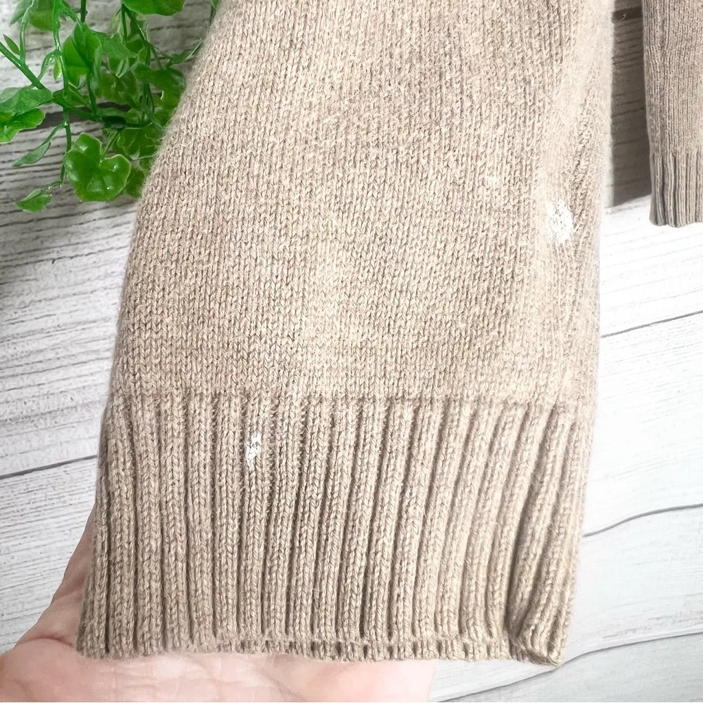 Karen Scott Tan Cable Knit Sweater Size Medium Cozy Warm Eclectic Grandpa Comfy - Image 8