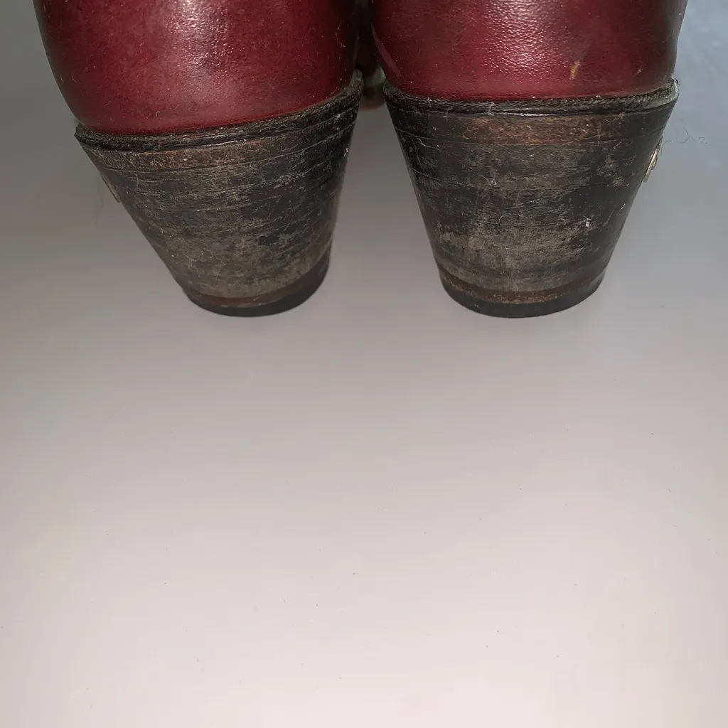 Laredo Burgundy Red Gray  Embroidered Leather Cowgirl Western Boots 6.5 - Image 9