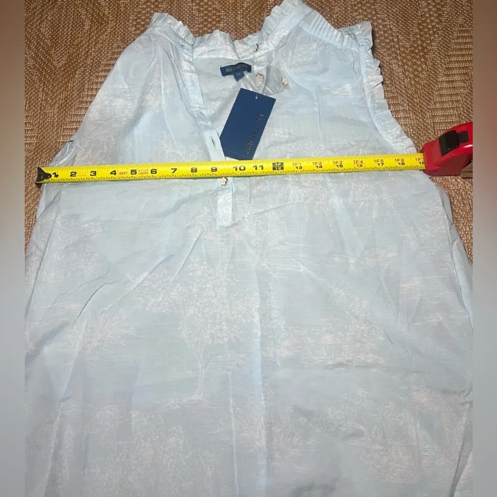 Biltmore Women's Sleeveless Ruffle Tank Top,Light Blue,Size M,Brand New, NWT Blue Size M - Image 6
