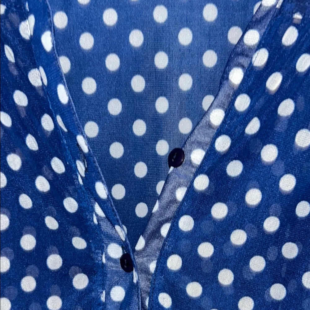 Stylish Navy Polka Dot Blouse - Image 3