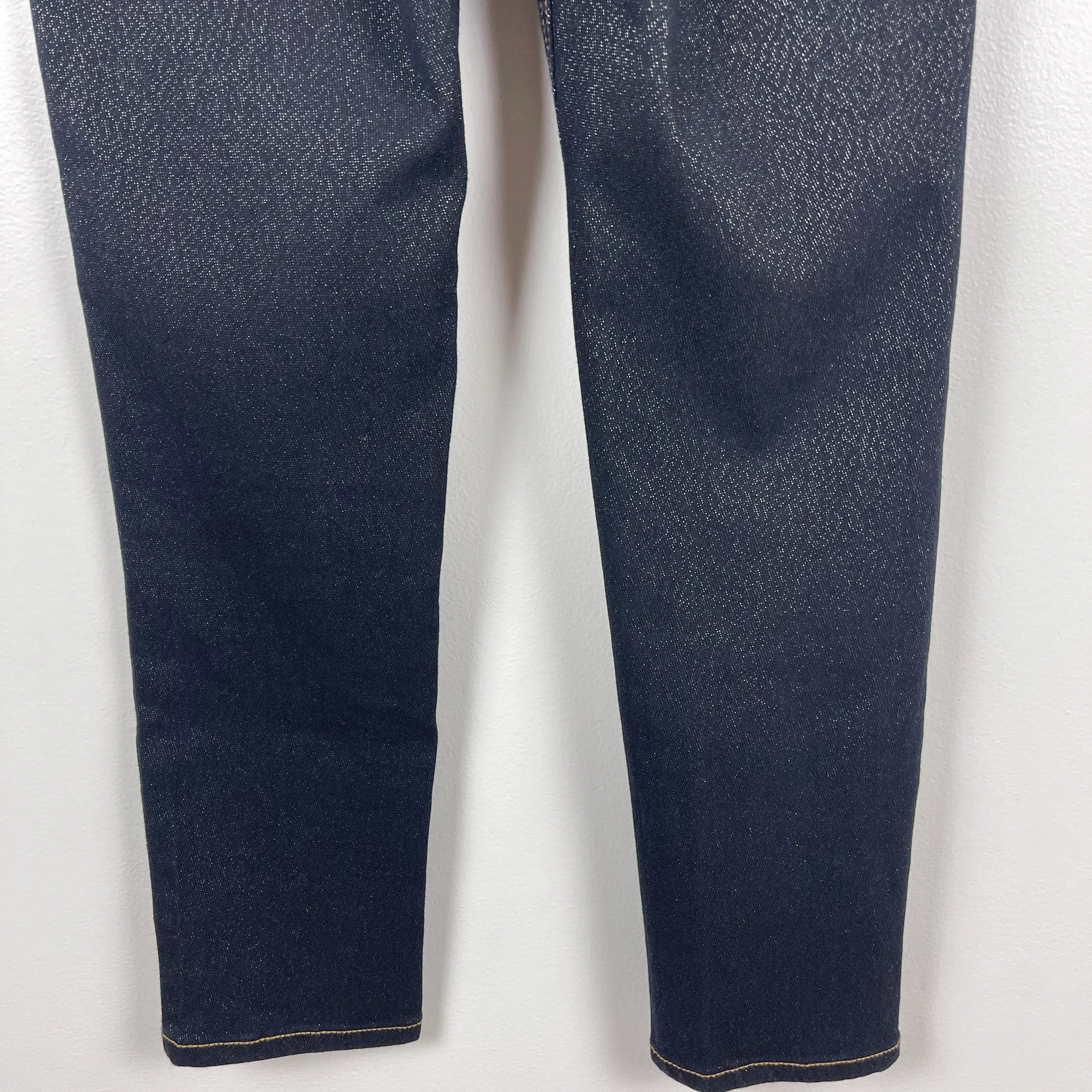 UO Glitter Button Fly Skinny Jeans - Image 8