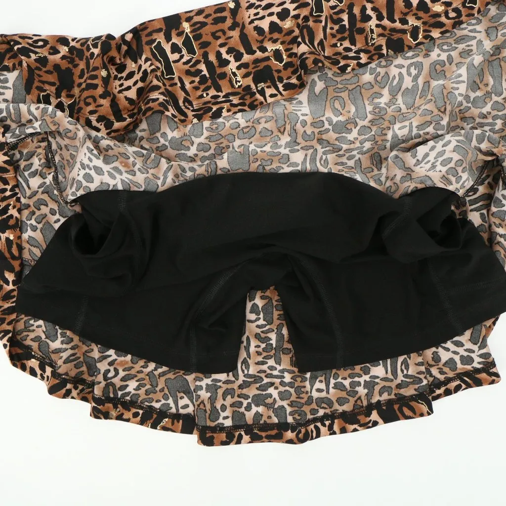 Jamie Sadock Rainforest Skort Skirt Animal Print w/ Pockets 2 Tennis Golf 2 Brown - Image 8