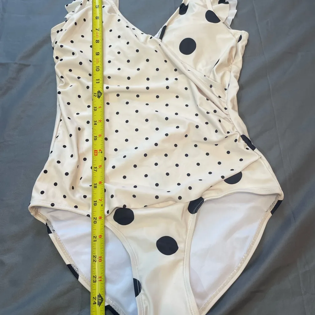 Marina west White Polka Dot Swimsuit size S, Yvory & black #summer #Beach (NWT) - Image 5