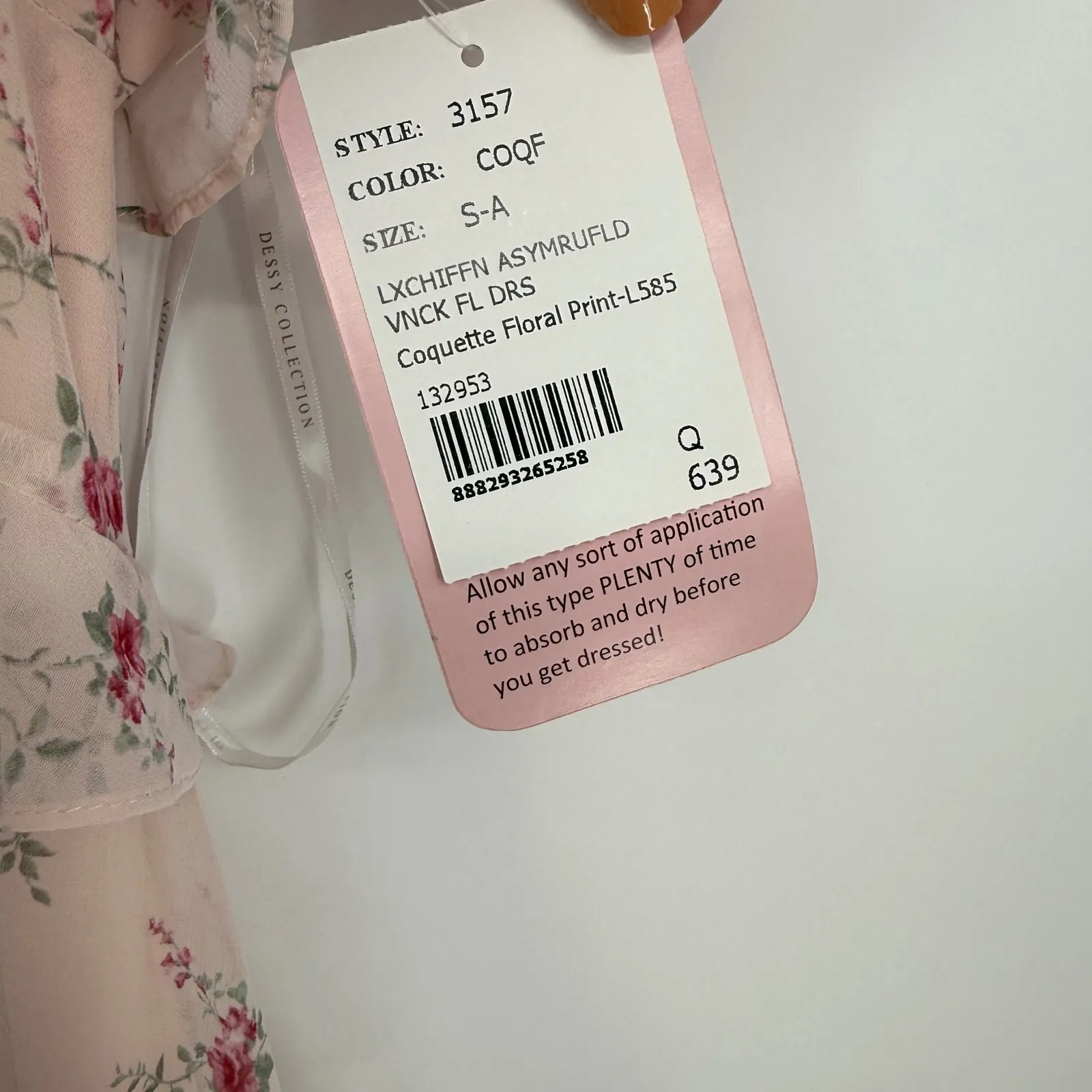 Dessy Collection Asymmetrical Ruffle Chiffon Bias Slip Maxi Dress Size S Pink - Image 6