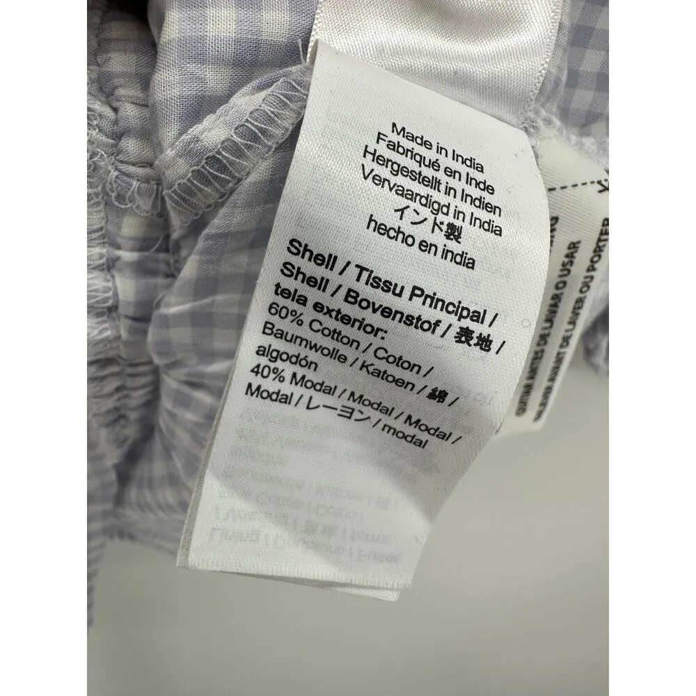 J.Crew Top Women SMALL Purple White Striped Short Sleeve Smocked Cropped - Image 5