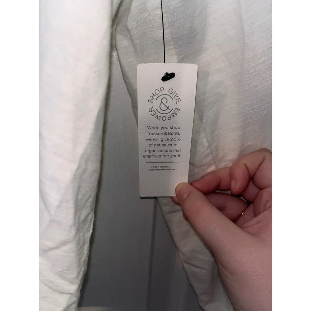 Treasure & Bond Puff Sleeve Button-Up Shirt “Size M” NWT/Defects (B35) - Image 10