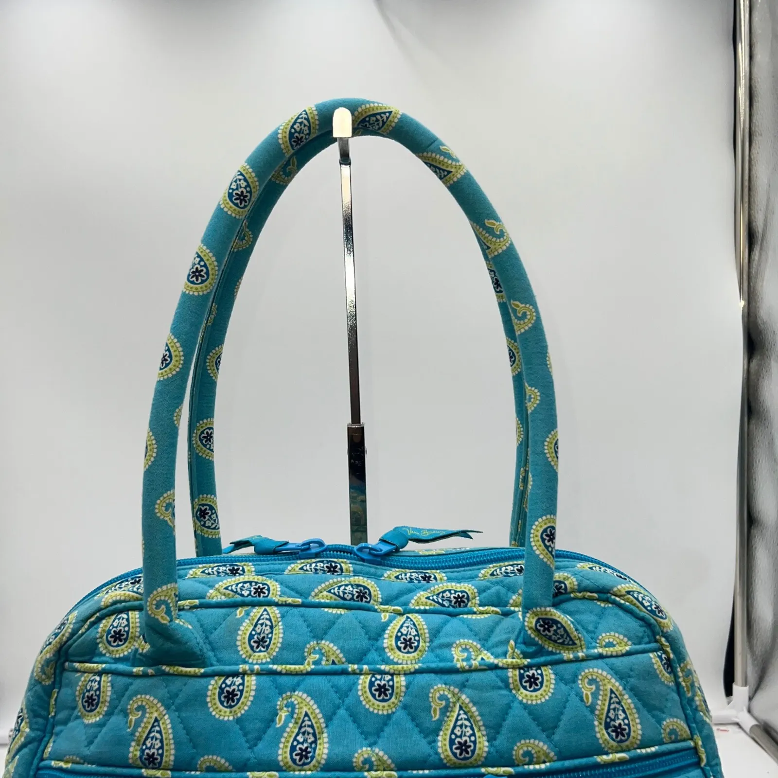 Vera Bradley Quilted Paisley Tote Bag RETIRED Bermuda Blue Lola - Image 4