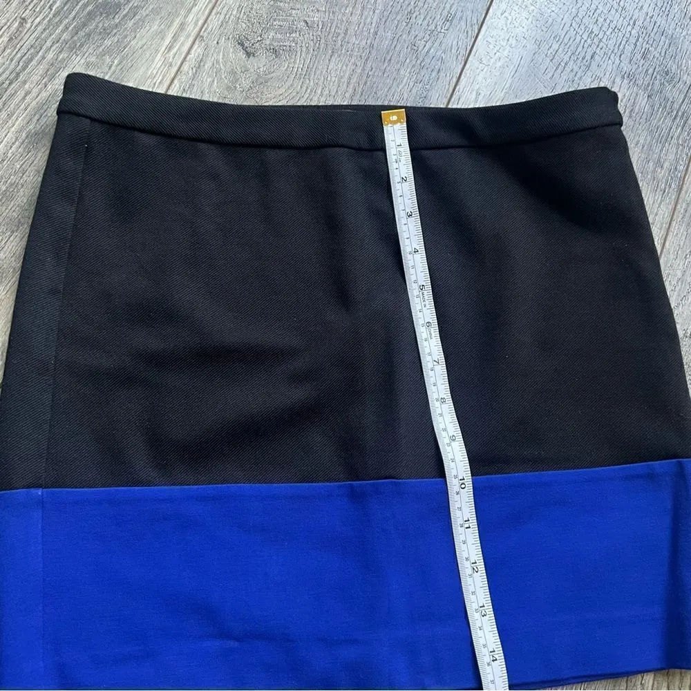 A/X Armani Exchange Black and Royal Blue Color Block Pencil Skirt Mini Skirt Med - Image 3