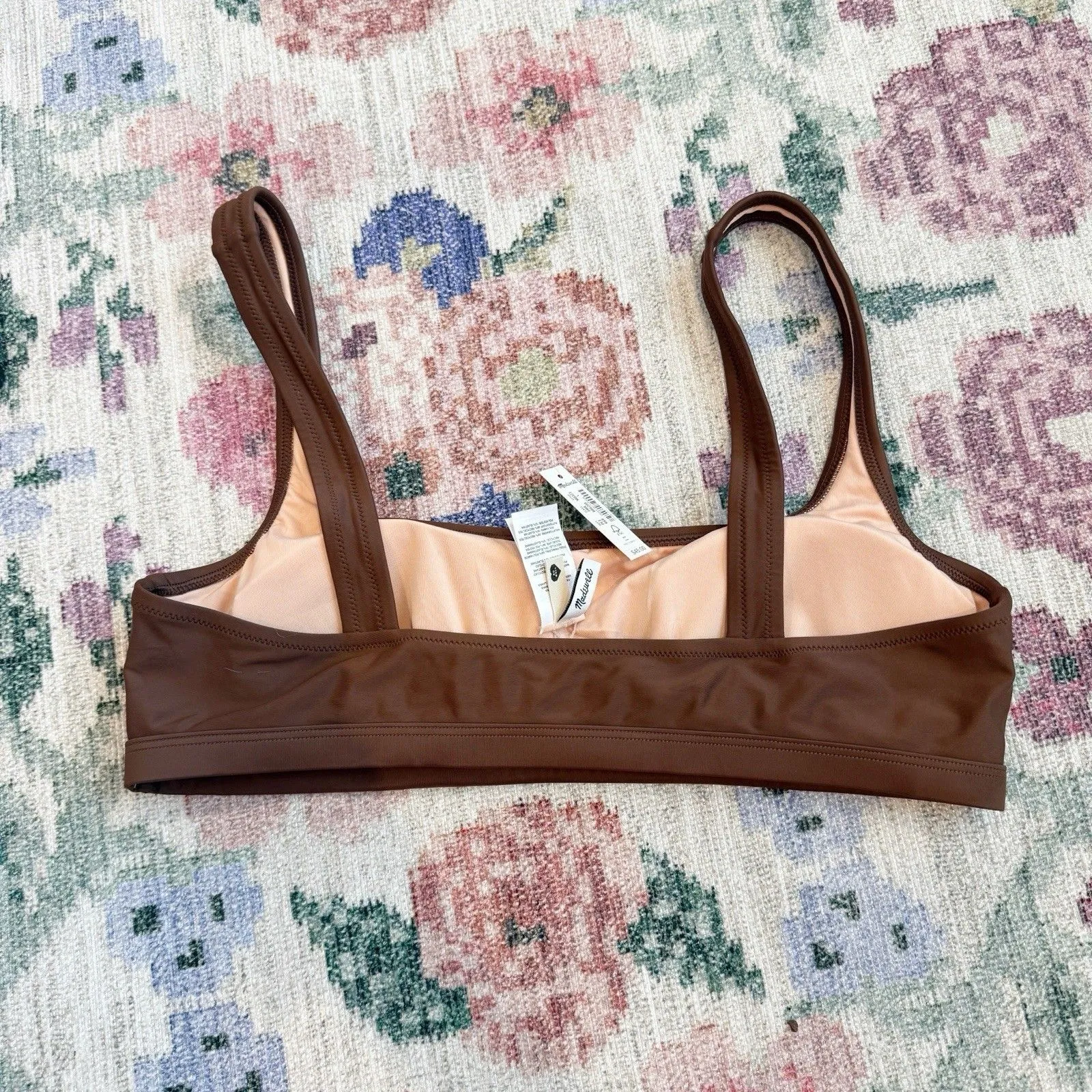 Madewell Womens Brown Balconette Bikini Top Size Large Resort Vacation Beach NWT - Image 2