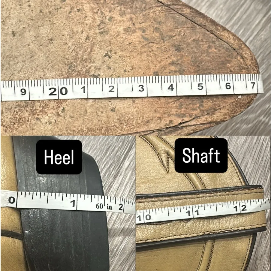 VTG Zecuda Dan Post Tan Leather Cowboy Boots Western Cowgirl Boho Hippie 6.5-7 - Image 10