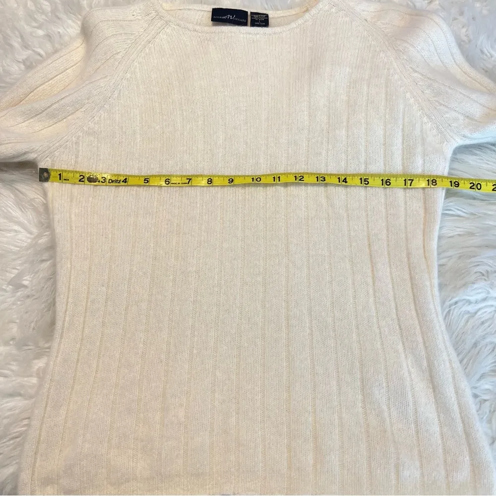 Andrea Viccaro Lambswool Angora Rabbit Hair Sweater Women’s Size Large Cream - Image 4