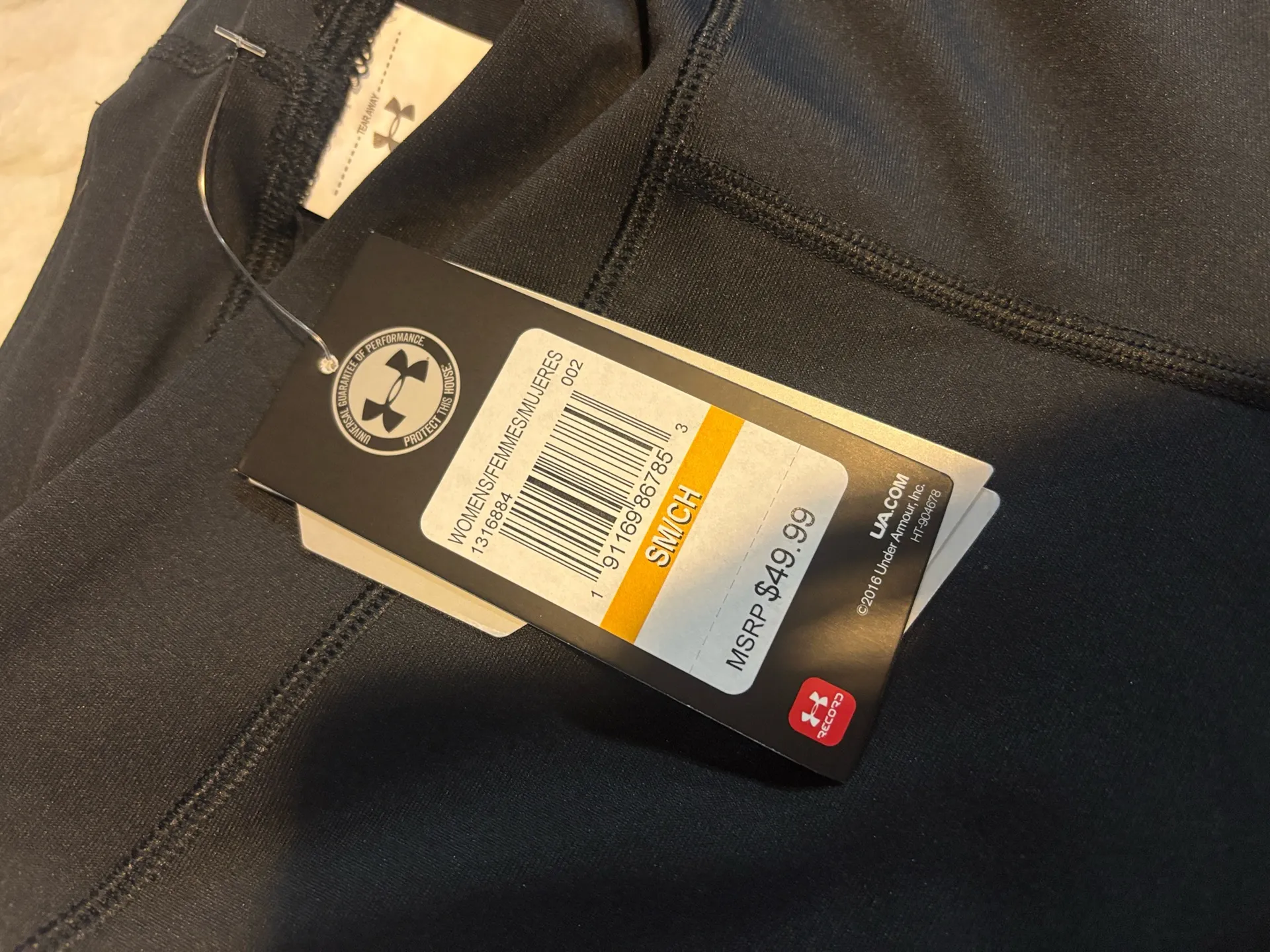 Under Armour Black Leggings with Pink and Gray Accents Size Small .  - Image 8