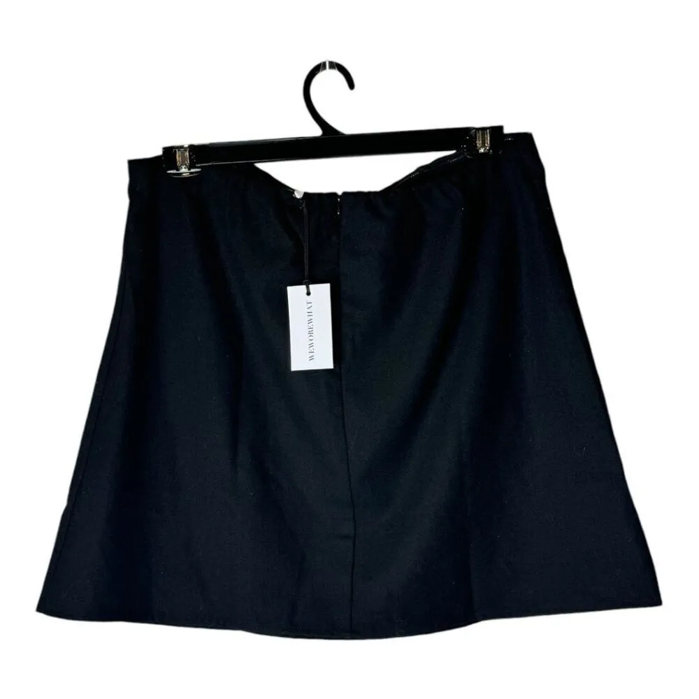 Weworewhat Shirt Women 18 Black Wool Blend‎ Strapless A Line Top NWT Gothic - Image 4