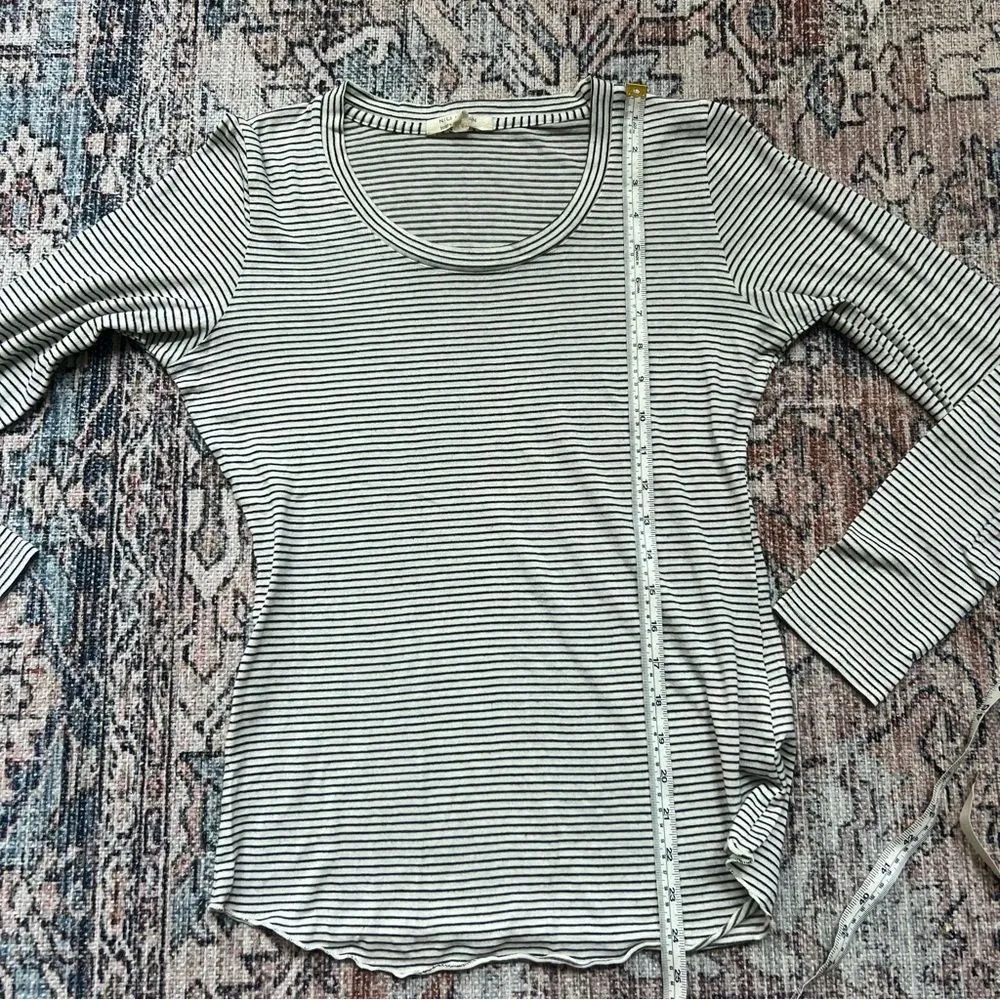 Nili Lotan Long Sleeved Striped Cotton Shirt Size Small Black and White Stripes - Image 6