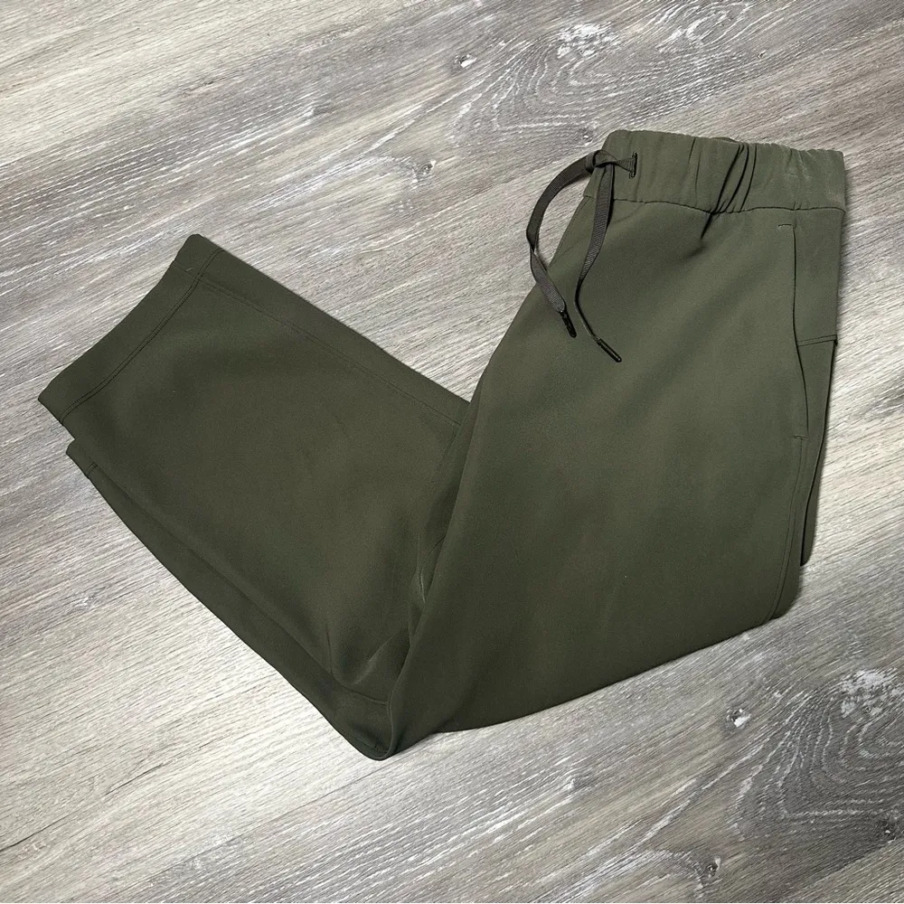 Lululemon On the Fly Crop Woven 23" Dark Olive Green Pants - Image 2