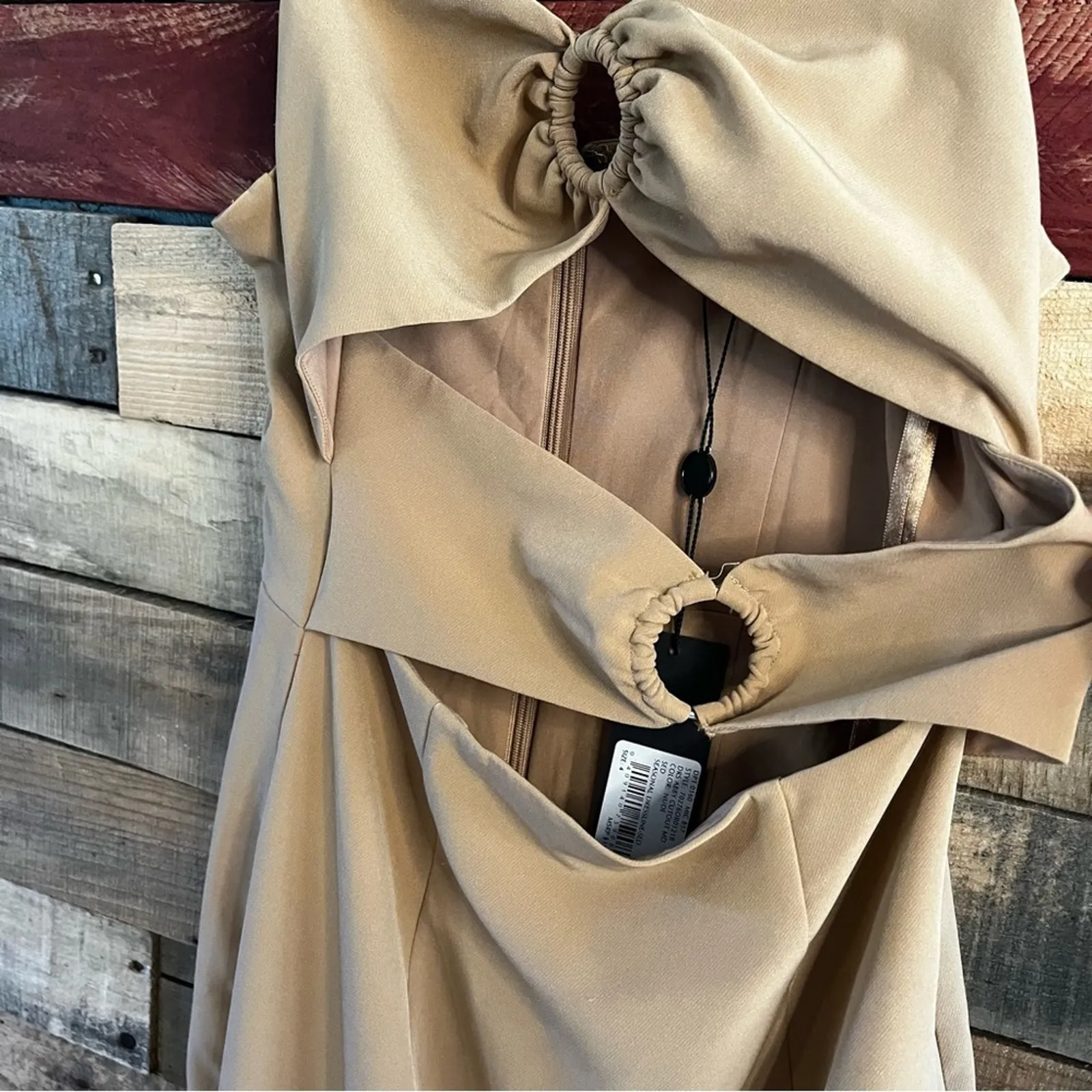 Gianni Bini Tan Abby Cutout Midi Dress Size 4‎ - Image 4