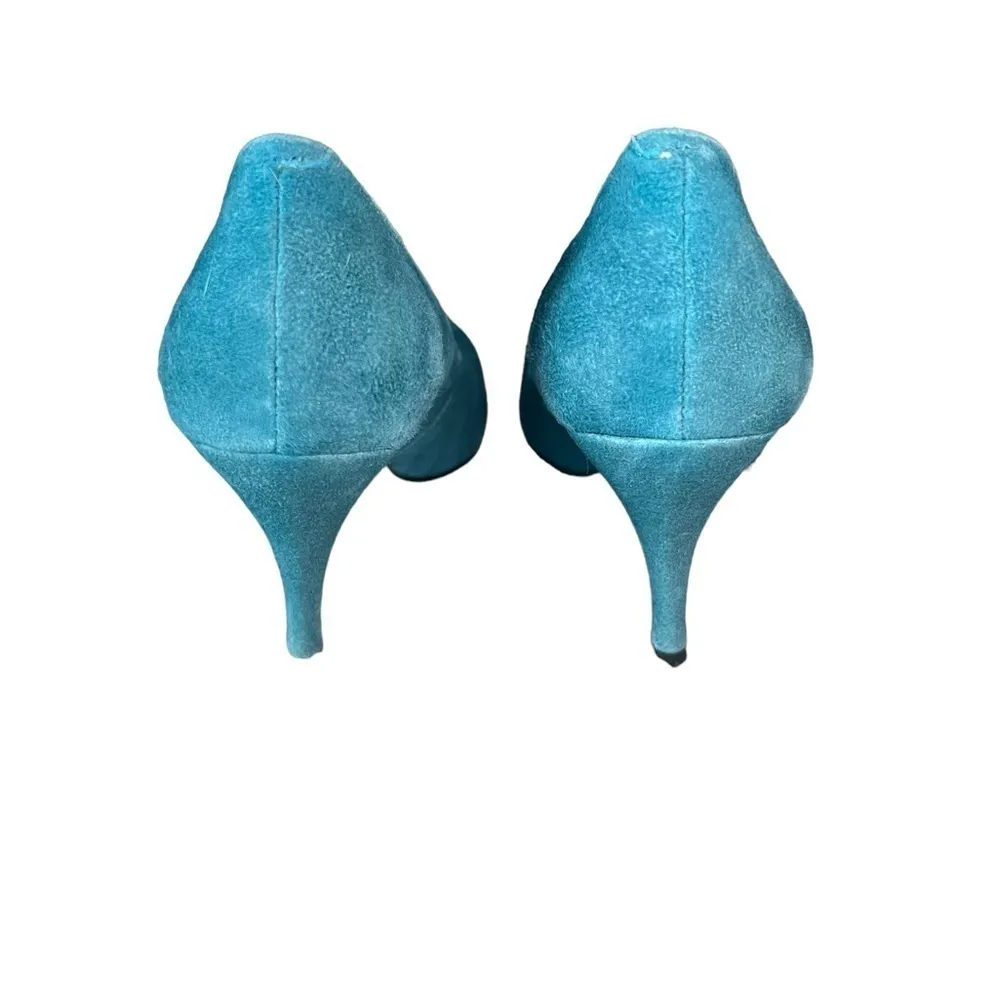 SEYCHELLES Vintage Turquoise Suede Heels - Image 7