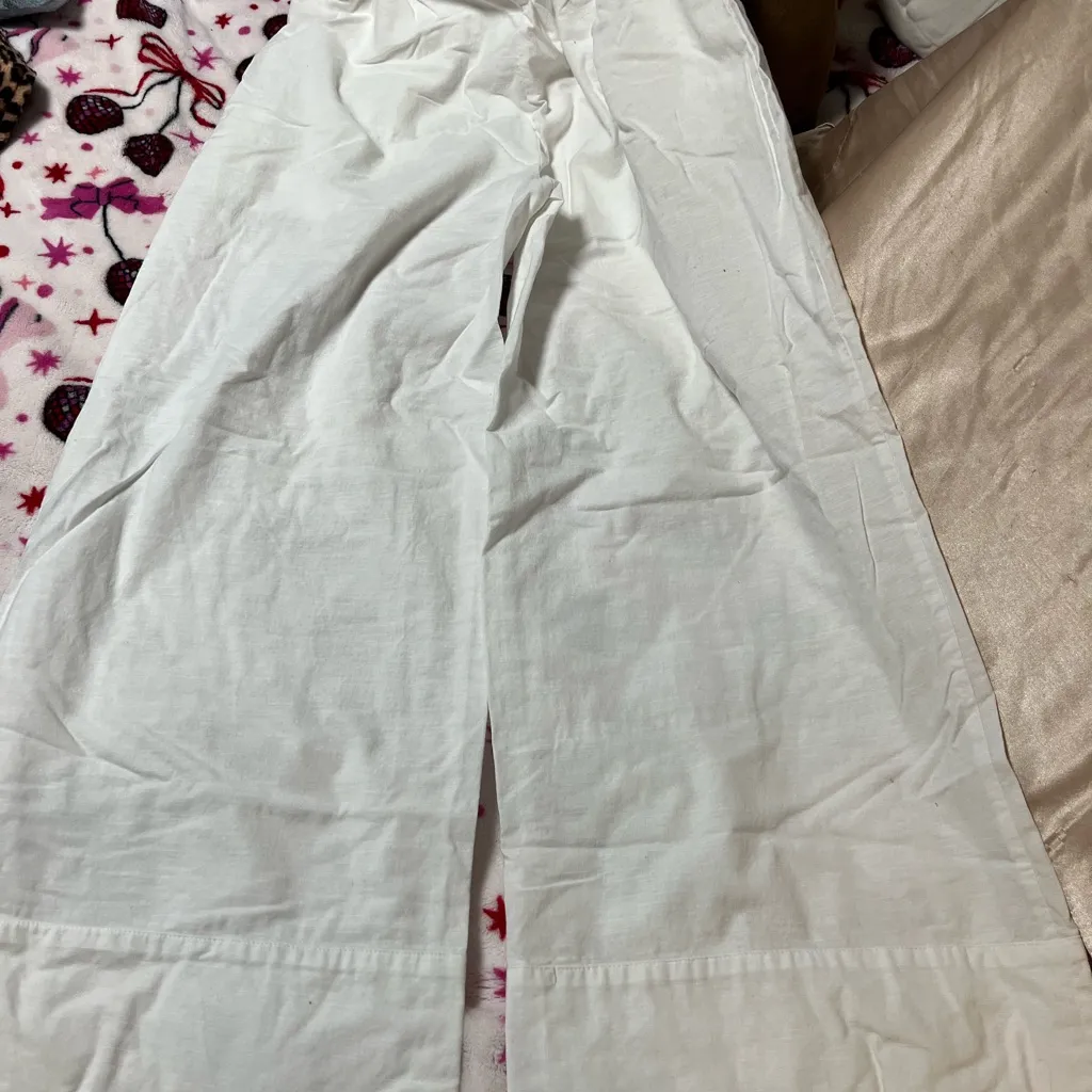 Entro White Elastic Waist Pants - Image 3