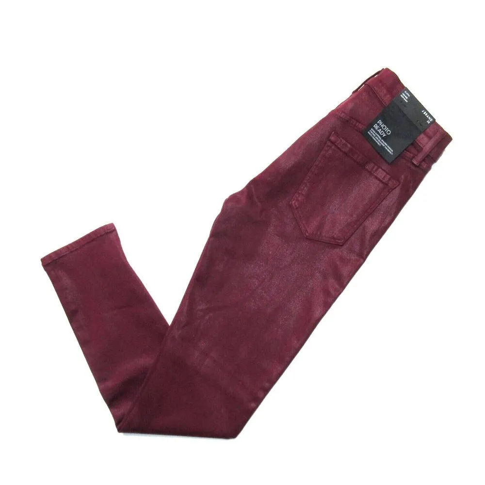 NWT J Brand Alana High Rise Crop in Oxblood Coated Ankle Slit Stretch Jeans 25 - Image 5