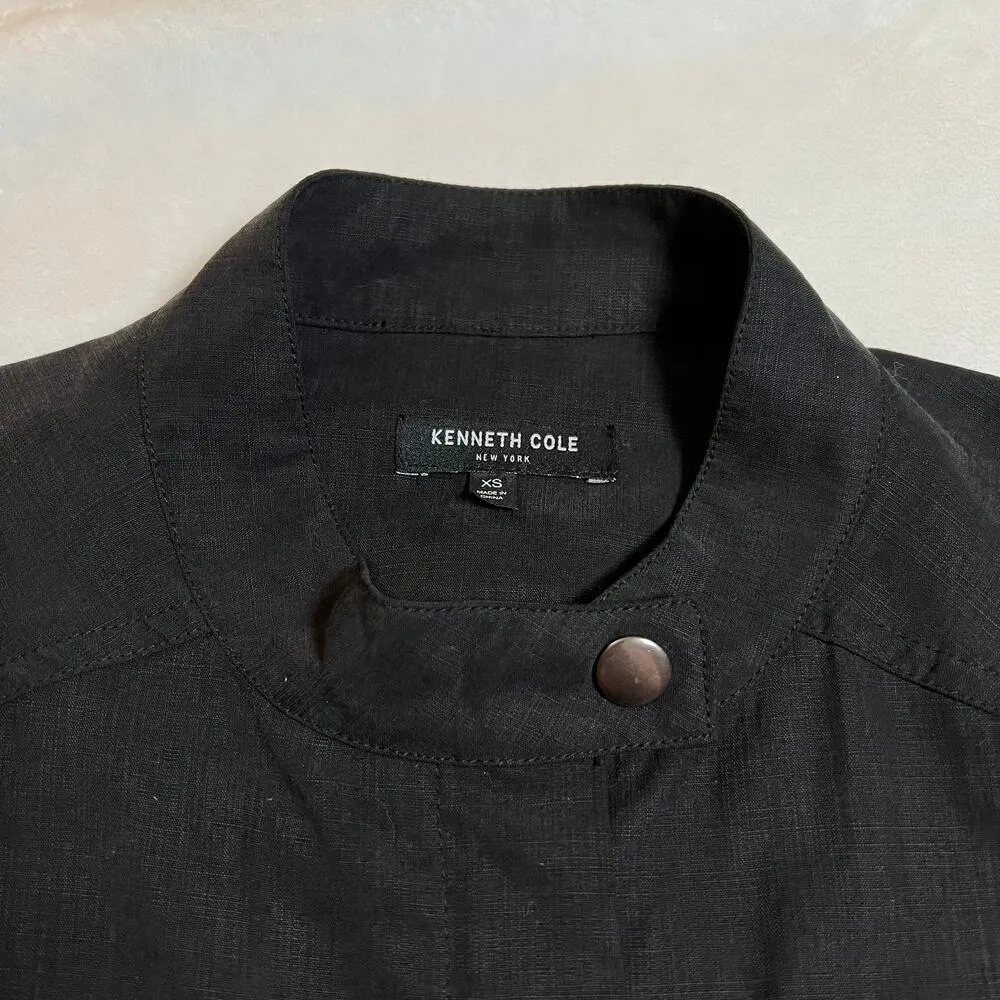 Kenneth Cole Utility Full Zipper Long Line Vest Size XS Minimalist Tencel Casual - Image 3