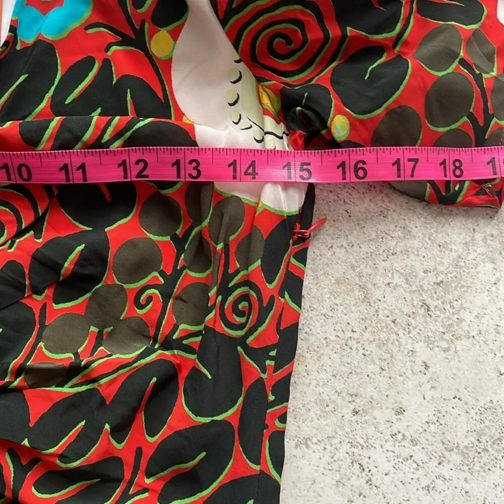 RHODE Maci Midi Dress Scarlet Aura Blossom Grande Red Size 0 - Image 14