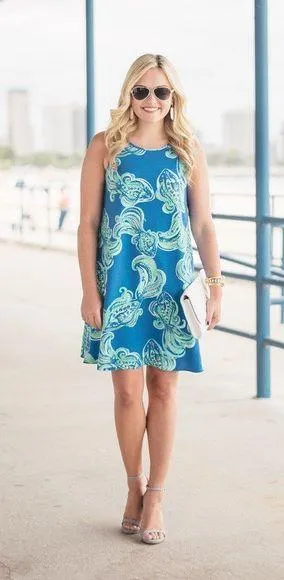 Lilly Pulitzer Ocean Themed Flows Dress - Image 2