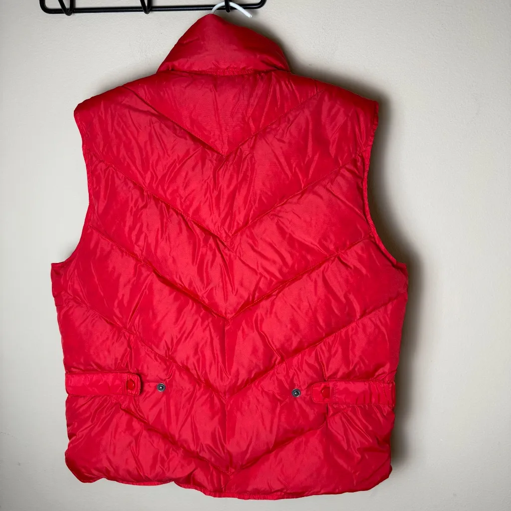 Vintage Eddie Bauer Goose Down Puffer Vest Womens Medium Red 80s 90s Winter Coat - Image 2