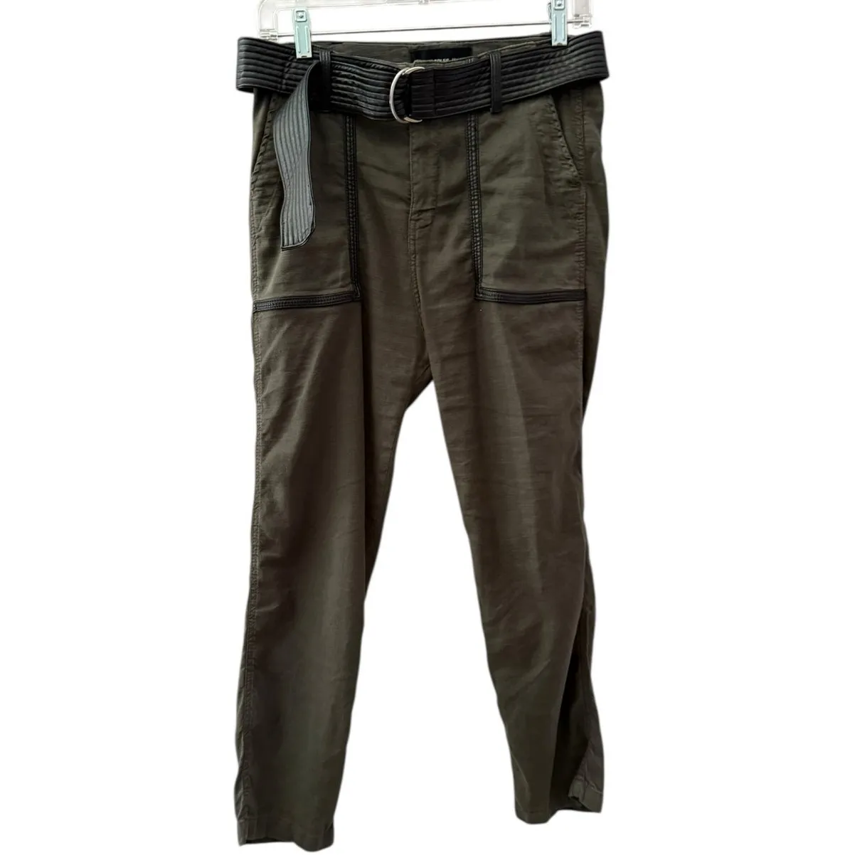 The Kooples Linen-Blend Belted Jeans Brown Size‎ 4 - Image 2