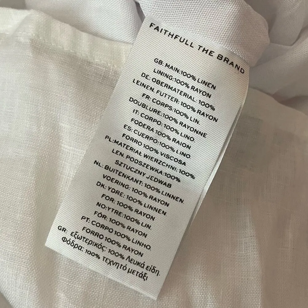 Faithfull the Brand Francesca Midi Dress Plain White Women’s Sz XS - Image 8