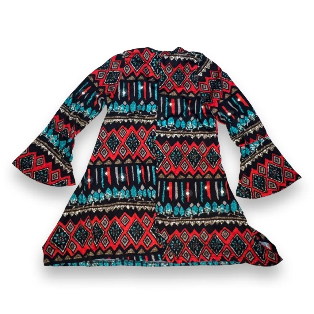 🪩4/$20!! Win Win Flare Bottom Bohemian Tunic Size S-M 🪩4/$20!! - Image 2