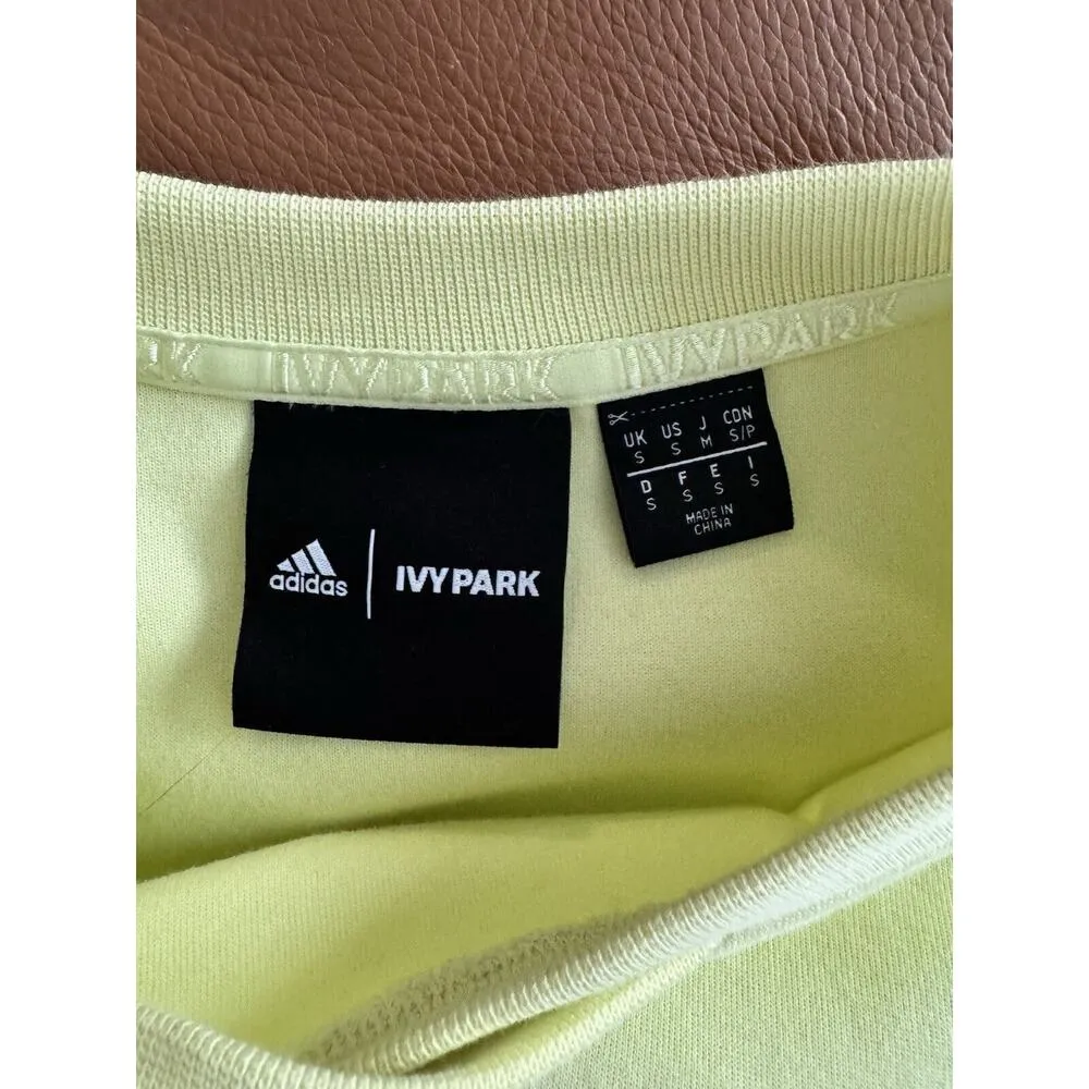 Adidas X Ivy Park Yellow Logo Crewneck Unisex Pullover Sweatshirt Size Small - Image 11