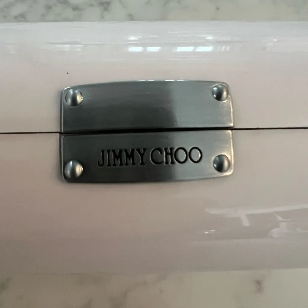 Jimmy Choo Magnetic Hard Eyeglass Case Sunglasses White Acrylic EUC - Image 2