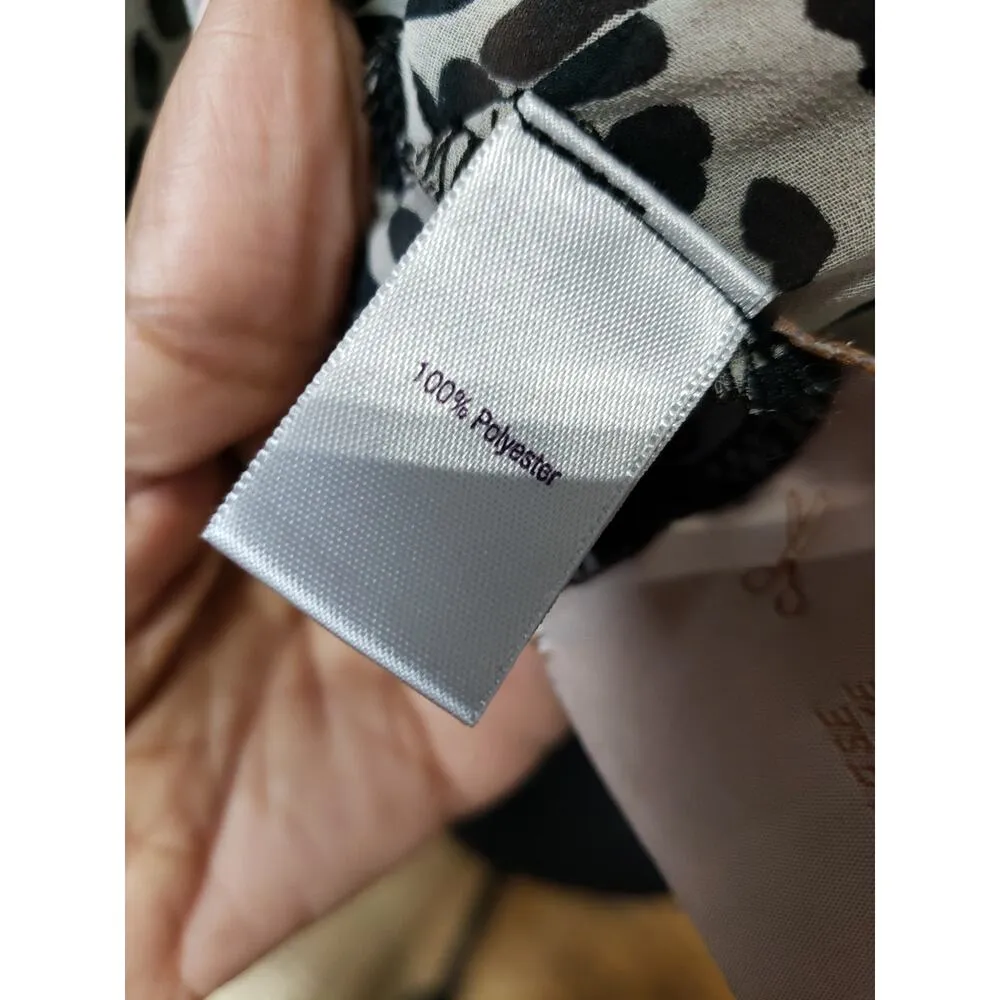 Jennifer Lopez Blouse Women Medium Gray Black Animal Print Long Sleeve Top - Image 9