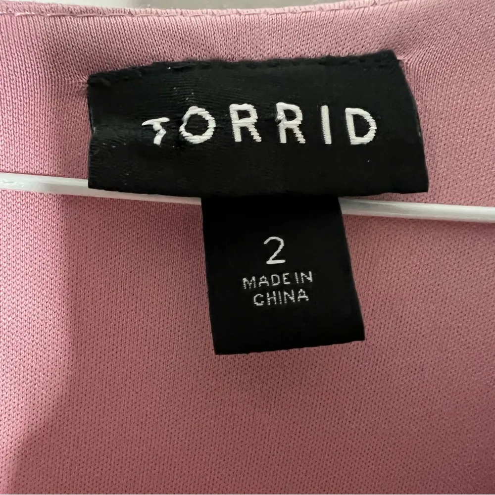 Torrid Lemon Midi Challis Button-Front Dress 2X Women’s Mauve GUC 12581651 - Image 5