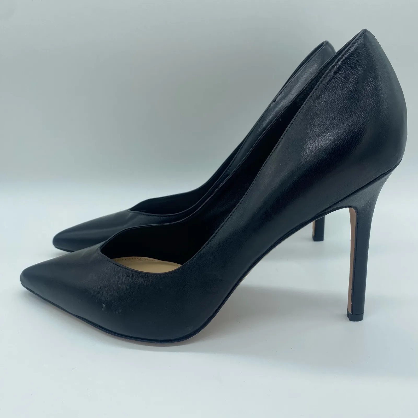 Veronica Beard Lisa Black Leather Pointed Toe Pumps Heels Women's size 10 - Image 3