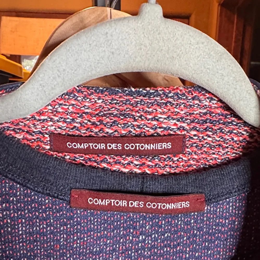 Comptoir Des Cotonniers Red & Blue Midi Dress Blazer Set Sz Small / Medium 2 Pc - Image 4